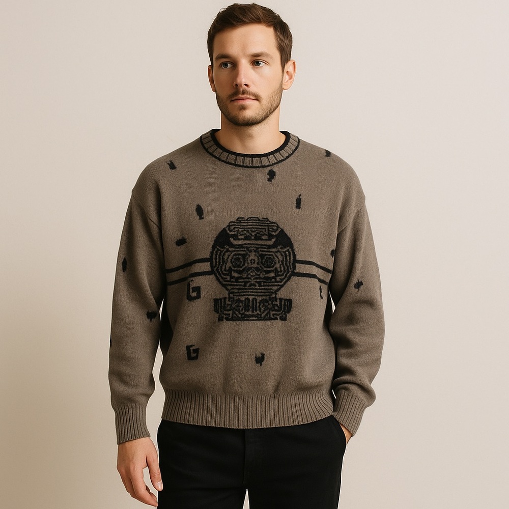 Bugatchi Men’s Wool Graphic Sweater Size M